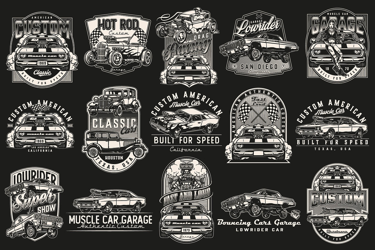 46 Custom cars t-shirt designs, a Branding & Logo Template by DGIM studio (Photo 8 of 11)