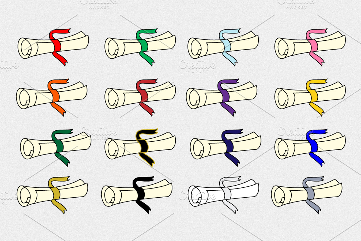 Graduation clipart - caps/diplomas, an Illustration by Laureling Studios (Photo 3 of 3)