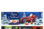 Christmas banners with funny Santa, an Illustration by Vector Tradition (Thumbnail 2 of 3)