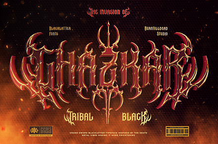 Ghazkar, a Blackletter Font by Burntilldead