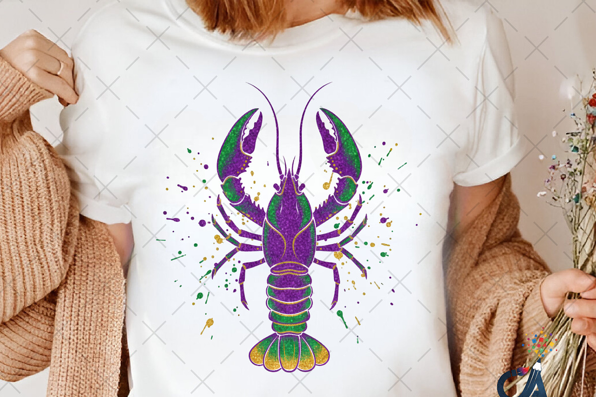 Glitter Mardi Gras Crawfish Png, an Illustration by Creative Art (Photo 2 of 6)