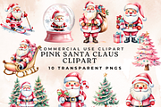 Watercolor Pink Santa Claus Clipart, an Illustration by Anca Digital Vibe (Thumbnail 1 of 5)