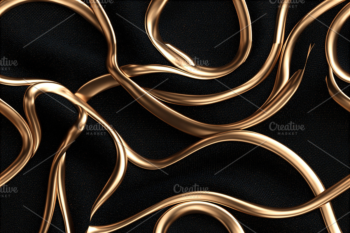 Seamless pattern flowing golden liquid lines forming an abstract, a Pattern Graphic by Studio ANNA