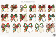 Christmas School Pencil Bows Clipart, a Seasonal Illustration by Markicha Art (Thumbnail 4 of 5)