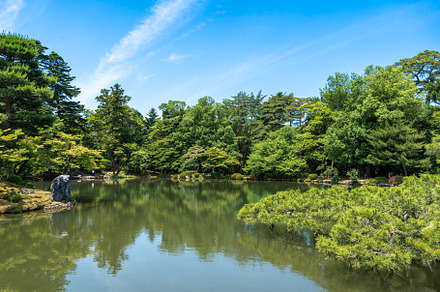 Scenic view of Kenroku-en Garden near Kanazawa Castle, Japan
