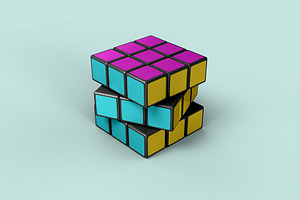 Rubik's Cube Mockup - 6 Views