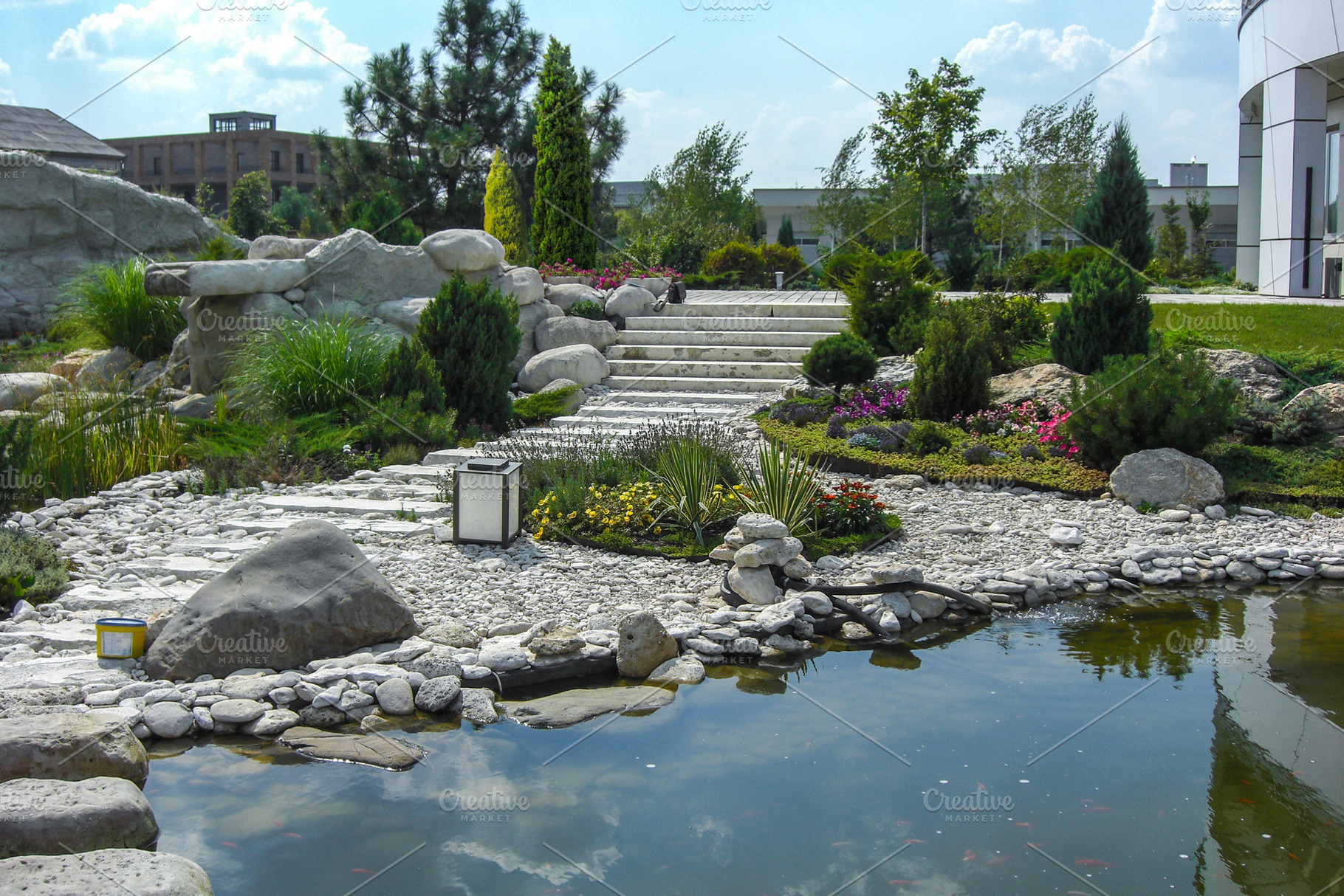 Rock garden containing rock garden, backyard, and front yard, a Nature Photo by ThreeDiCube