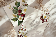 White Flowers with Berries, a Decorative Illustration by ThaismotaCreativeCo (Thumbnail 5 of 9)