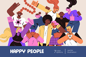 Happy people having fun at party, a Person Illustration by PaperTrident