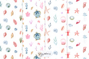 Watercolor Sea Collection. Patterns, an Object Graphic by Slastick (Thumbnail 4 of 7)