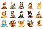 Autumn Spooky Cute Baby Clipart, an Illustration by Designking (Thumbnail 3 of 5)