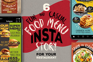 Fun Casual Food Menu Instastories