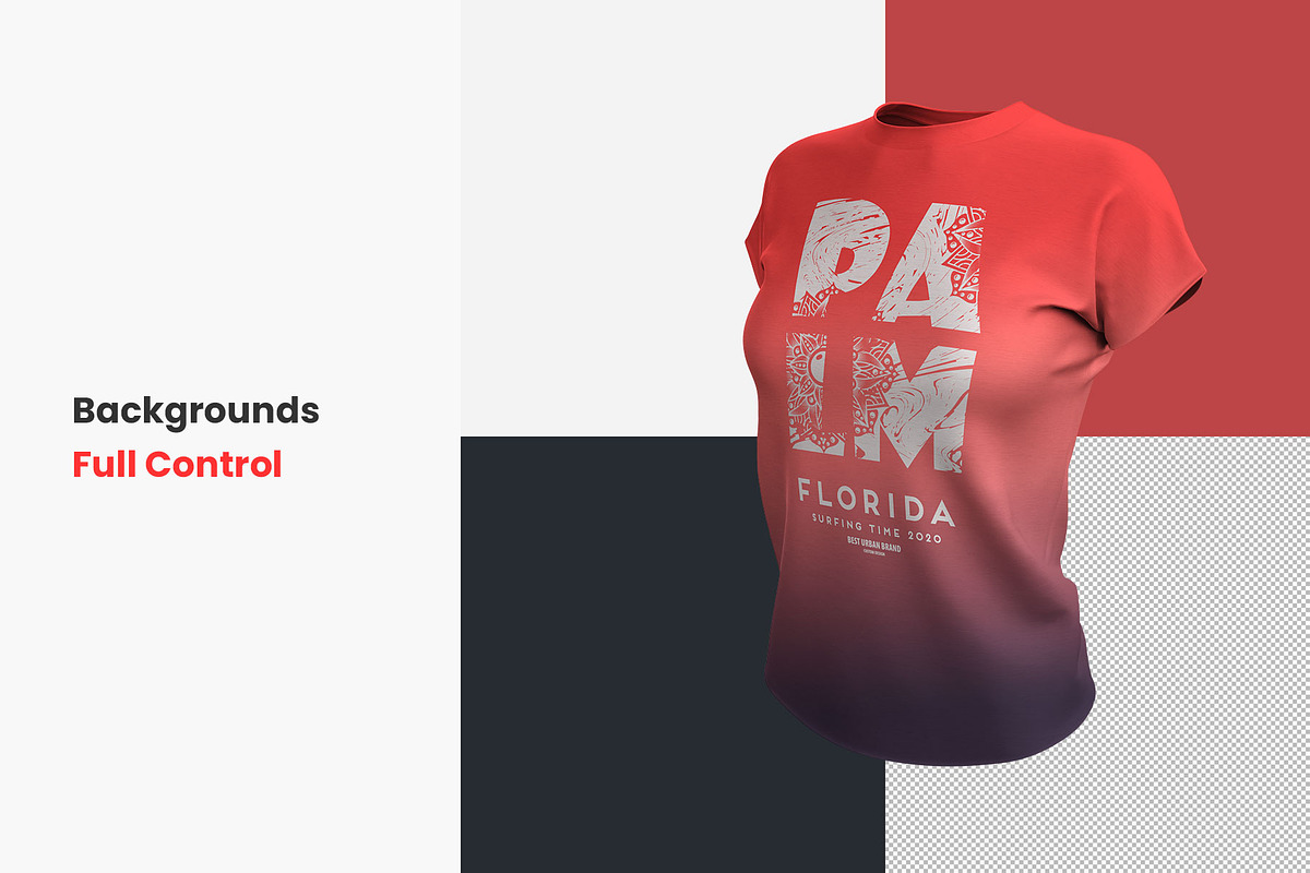 Realistic Women T-Shirt Mockup, a Shirt Mockup by Mockup+ (Photo 5 of 5)