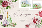 FIG & POMEGRANATE watercolor/pencil, a Decorative Illustration by long summer (Thumbnail 1 of 14)