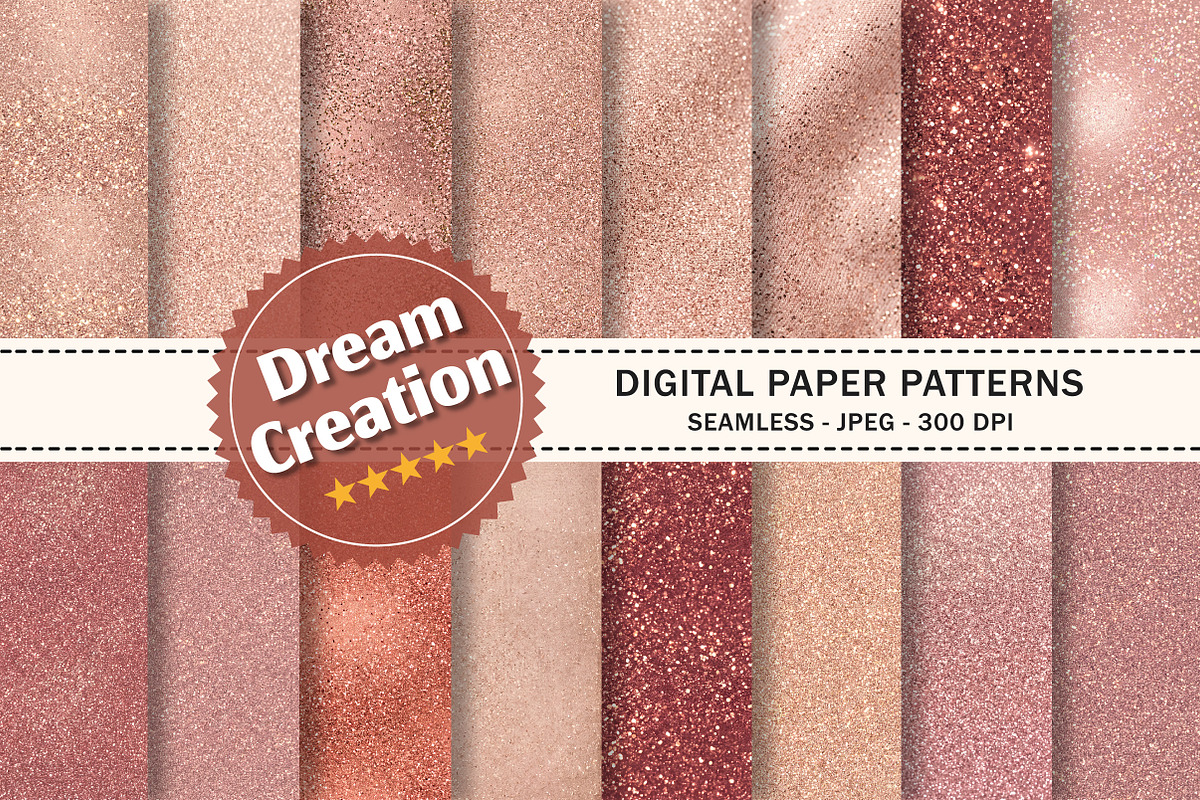 Rose Gold Glitter Texture Paper, a Texture Graphic by Dream Creation (Photo 1 of 5)