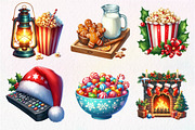 Christmas Movie Night Clipart, an Illustration by Dream Creation (Thumbnail 4 of 7)