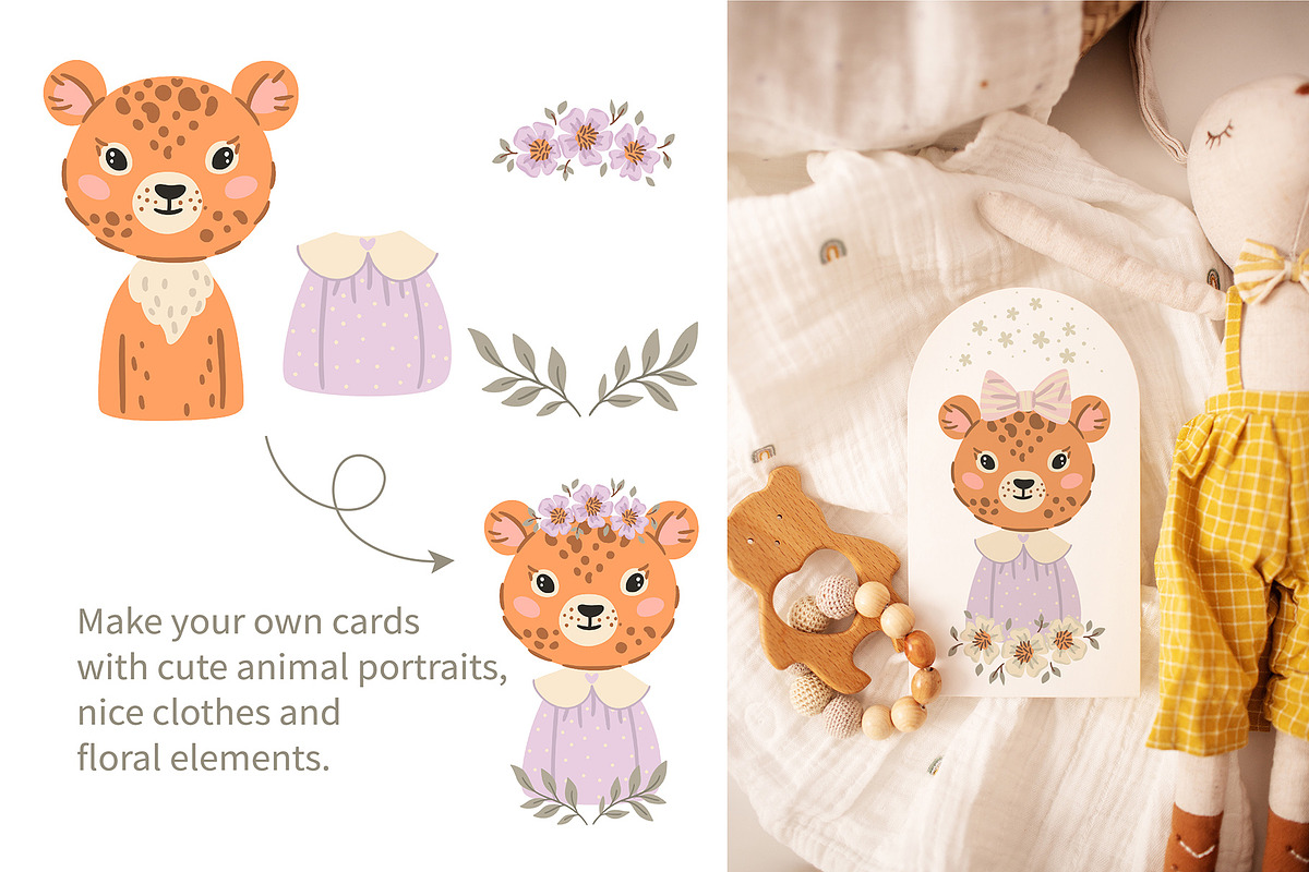 Animal babies cute illustrations, an Animal Illustration by OxanaTally (Photo 7 of 13)