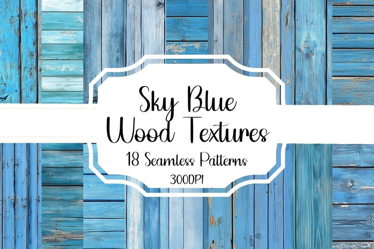 Sky Blue Wood Textures Seamless, a Pattern Graphic by PrintablesByFranklyn (Photo 1 of 4)