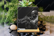 Louis Armstrong Playing Trumpet Jazz, a Background Graphic by LaseredNinja (Thumbnail 2 of 7)