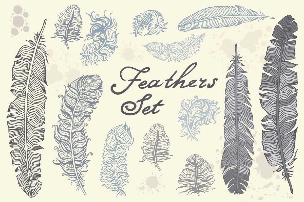 Feathers set, an Illustration by katyau (Photo 1 of 4)