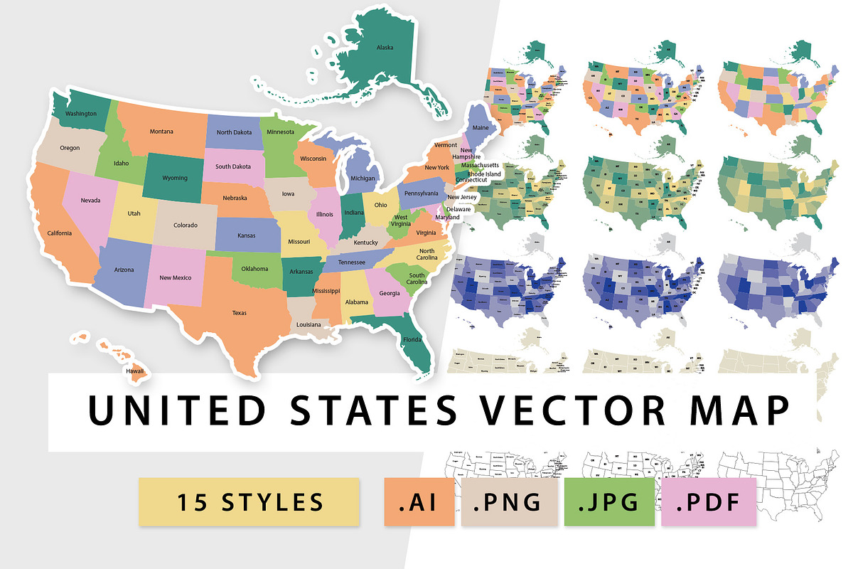 United States Vector Map, an Object Graphic by MarkieAnn Creative (Photo 1 of 4)