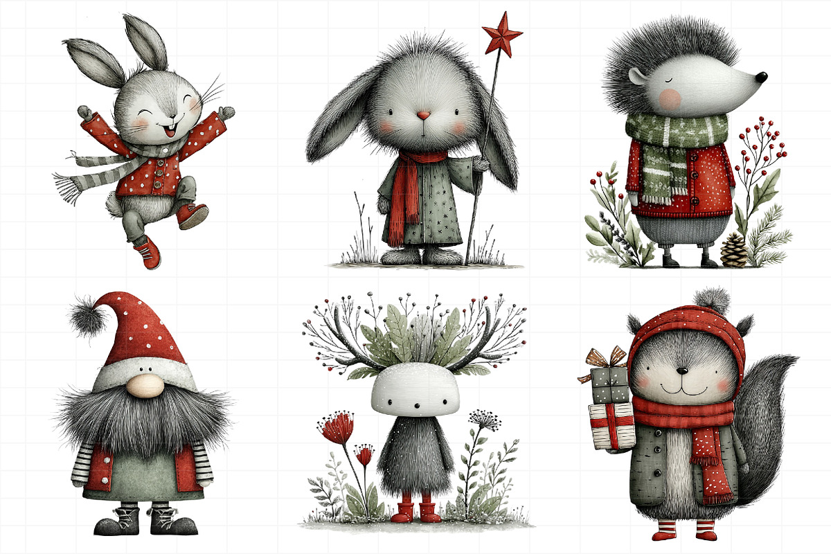 Winter Whimsy Creatures Clipart Bund, an Illustration by Daily.Designs (Photo 5 of 5)
