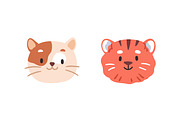 Cute animal faces, avatars set, an Animal Illustration by Good Studio (Thumbnail 5 of 9)