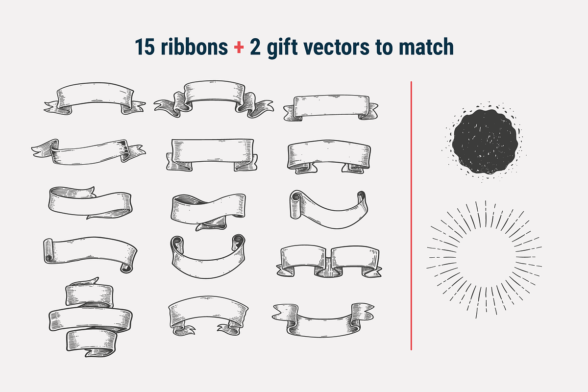 15 Handmade vector Ribbons, a Decorative Illustration by Morfema (Photo 3 of 4)