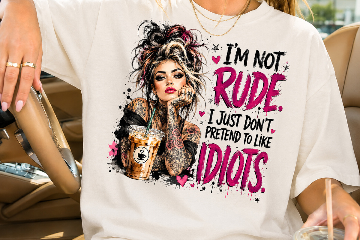 Tattoo Girl PNG I'm Not Rude Quotes, a Seasonal Illustration by Rose Art (Photo 2 of 4)