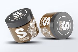 Cosmetics Glass Jar Mock-Up, a Packaging Mockup by Se٧enStudio