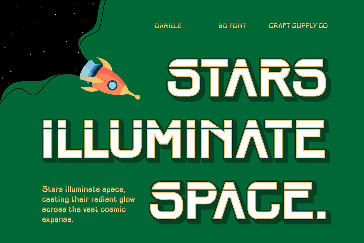 Darille 3D, a Sans Serif Font by Craft Supply Co. (Photo 2 of 8)