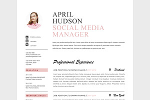 Social Media Resume Template / CV