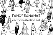 Fancy bananas - vector illustrations, a Food Illustration by Renée from Studio neetje (Thumbnail 1 of 5)