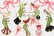 Christmas Cocktail Clipart, a Decorative Illustration by BigCakeBee (Thumbnail 1 of 3)