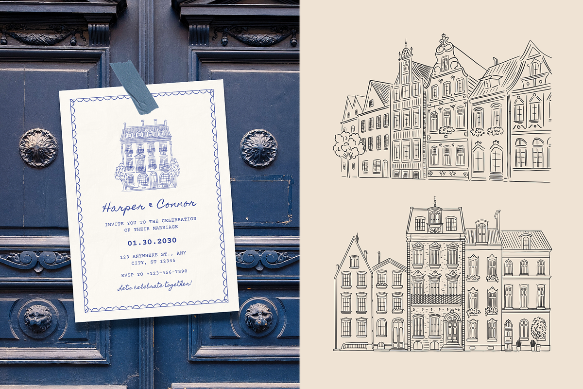 Vintage Houses Procreate Stamps, a Brush Add-On by Veronika Gotovceva (Photo 3 of 10)