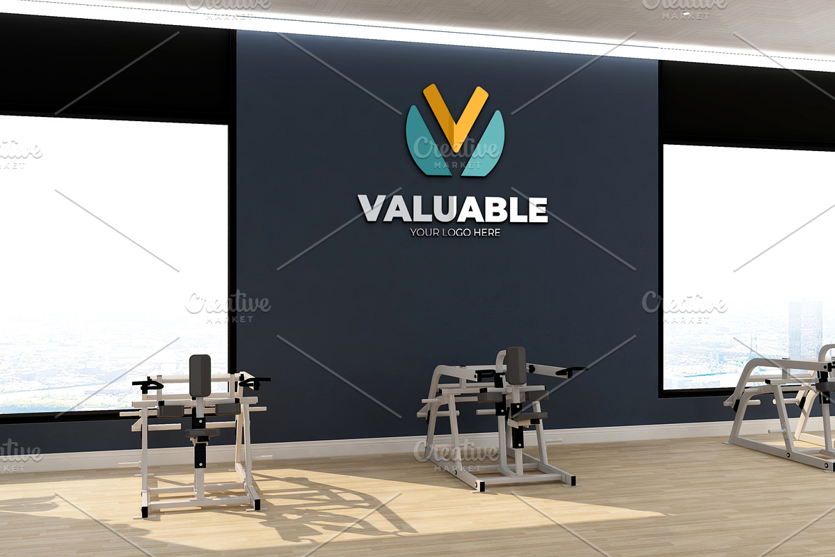 Gym Wall Logo Mockup PSD, a Product Mockup by Ayy (Photo 4 of 24)