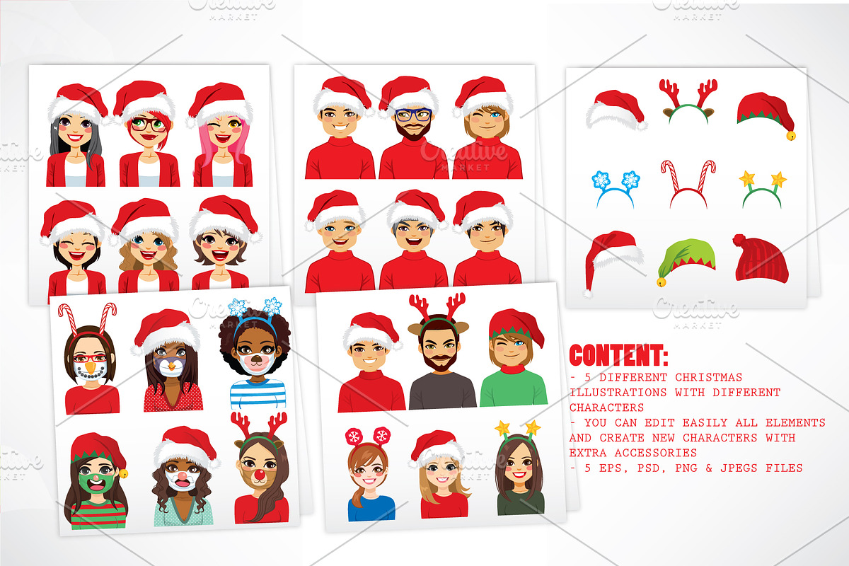 Christmas People Avatar Set Bundle, a Healthcare Illustration by Kakigori Studio (Photo 2 of 2)