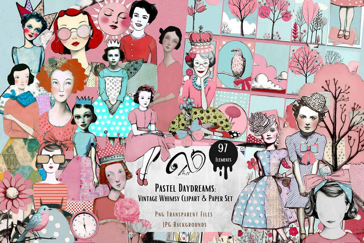 Pastel Daydream: charming clipart, a Person Illustration by NiiiNArt (Photo 1 of 8)