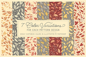 6 Autumnal Patterns Clipart