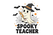 Spooky Teacher Halloween PNG, an Illustration by CraftArtStudio (Thumbnail 1 of 4)