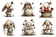 Easter Bunny Clipart Bundle, an Illustration by CreationArt (Thumbnail 3 of 5)