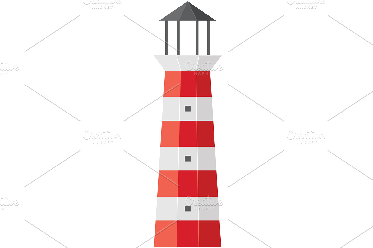 Paper origami lighthouse tower, an Object Illustration by SiberianArt