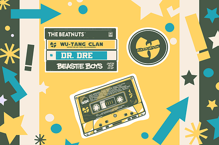 OLD TIME HIPHOP Tapes Stickers Set