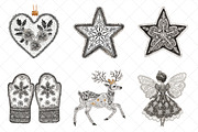 Handmade Lace Christmas Clipart, an Illustration by SinaCreation (Thumbnail 3 of 7)