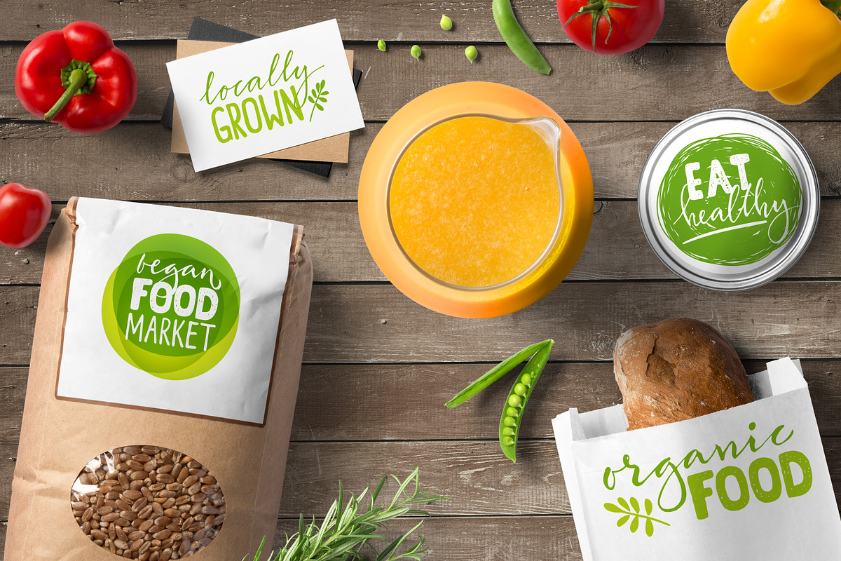 Organic Food Lettering & Labels, a Graphic by Giraffarte (Photo 4 of 7)
