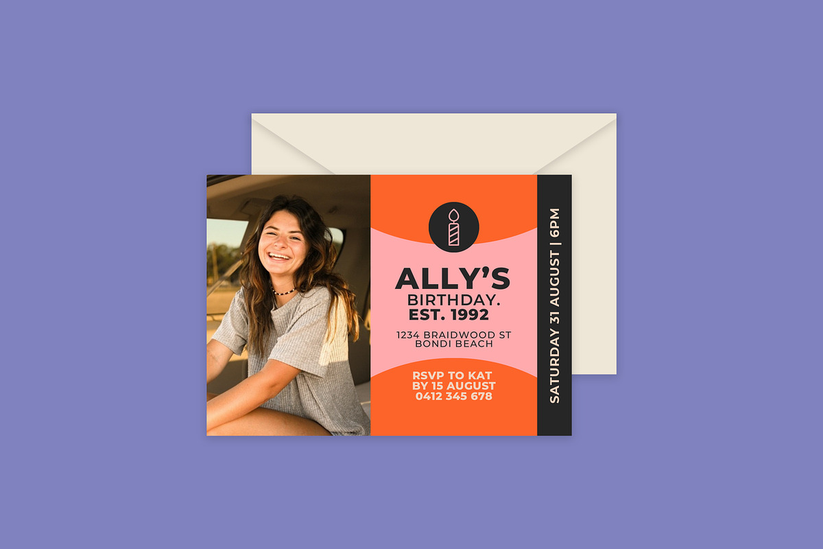 Ally Birthday Invitation, an Invitation Template by Mountain Folk Creative (Photo 1 of 7)