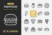 Fast Food Icons, an Outline Icon by Spacepixel Creative (Thumbnail 1 of 2)
