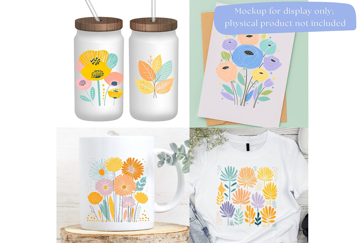 Boho Flower Clipart Abstract, a Decorative Illustration by Nicole Branger Art (Photo 12 of 19)