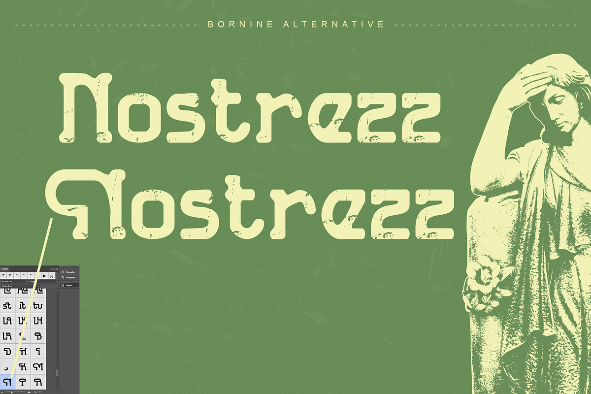 Bornine display typeface family, a Slab Serif Font by greatypes studio (Photo 5 of 15)