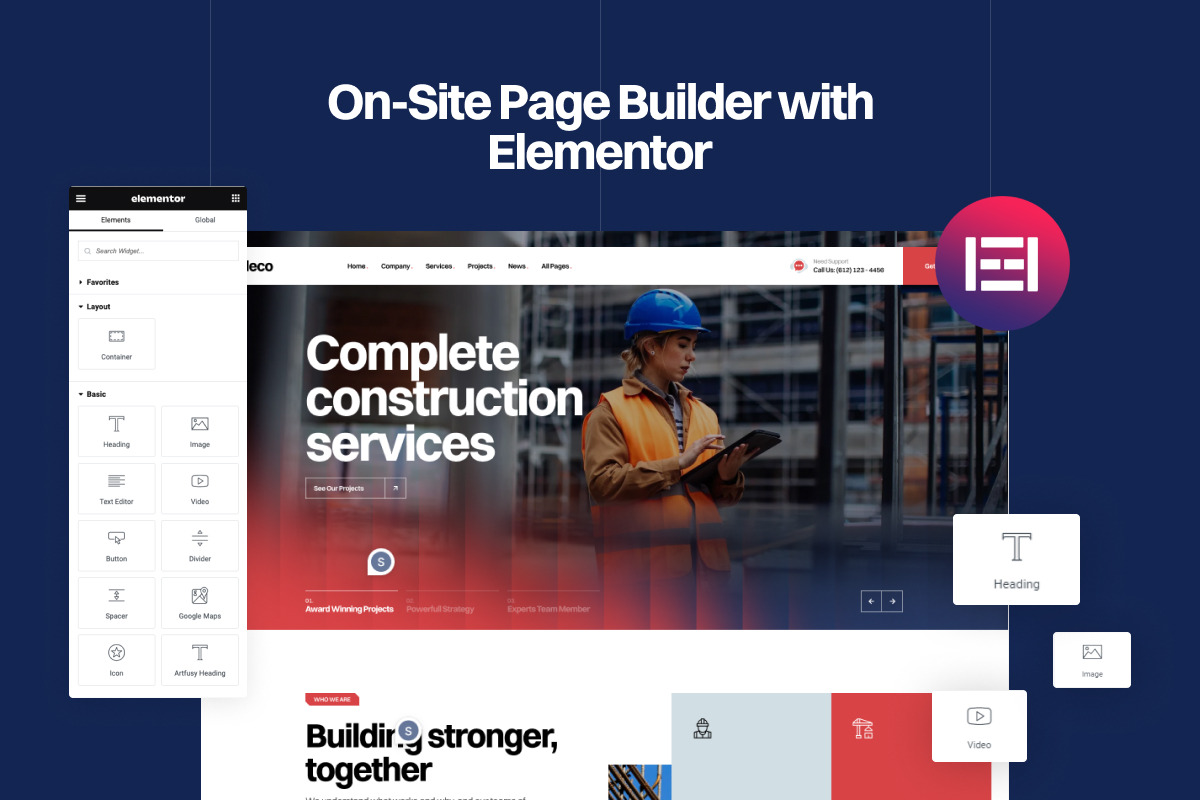 Adeco - Construction WordPress Theme, a WordPress Template by Opal Wordpress Theme (Photo 3 of 6)